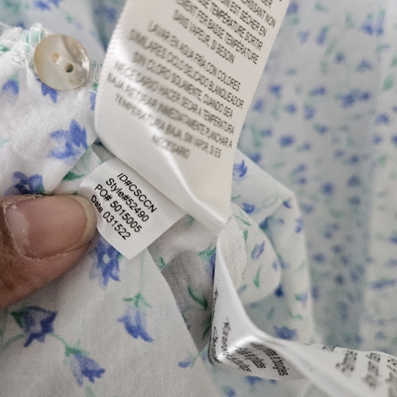 Eileen West Blue Floral Cottagecore Knee Length Sleeveless Sleep Dress - Picture 13 of 13